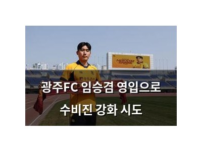 광주FC 임승겸 영입으로 수비진 강화 시도