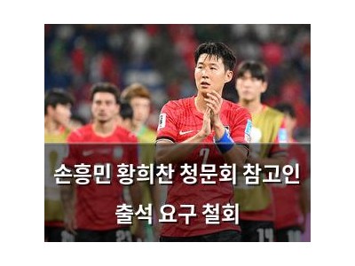 손흥민 황희찬 청문회 참고인 출석 요구 철회