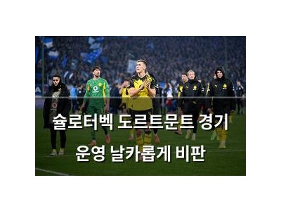 슐로터벡 도르트문트 경기 운영 날카롭게 비판