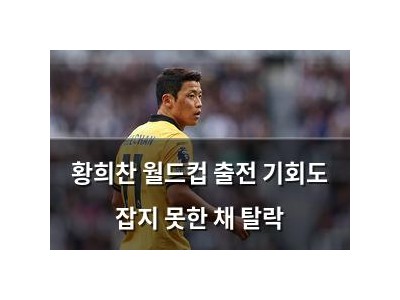 황희찬 월드컵 출전 기회도 잡지 못한 채 탈락