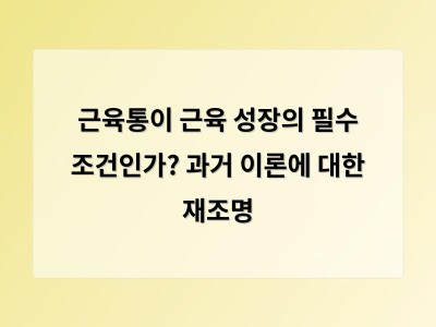 근육통이 없어도 근육은 자란다 새로운 연구가 바꾸는 운동 인식