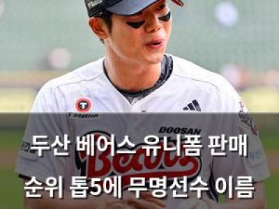 두산 베어스 유니폼 판매 순위 톱5에 무명선수 이름 올려