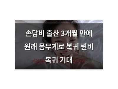 손담비 출산 3개월 만에 원래 몸무게로 복귀 퀸비 복귀 기대