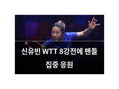 신유빈 WTT 8강전에 팬들 집중 응원