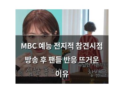 MBC 예능 전지적 참견시점 방송 후 팬들 반응 뜨거운 이유